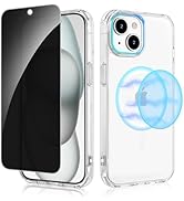 Ruky for iPhone 16 Case with Privacy Screen Protector, [Compatible with MagSafe] Transparent Shoc...