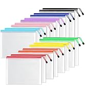 SUNEE Plastic Mesh Zipper Pouch 7x11 in (9 Colors, 18 Packs),Extra Large Water-Resistant Zip Bag ...