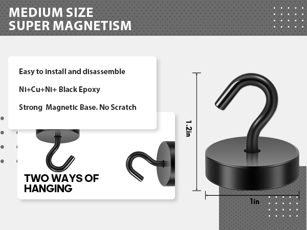 Neosmuk black magnetic hooks