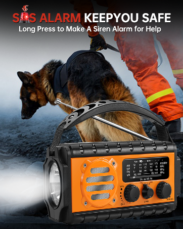 emergency radio hand crank solar, am/fm/sw noaa weather radio