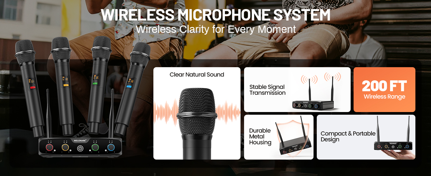 4-Channel Wireless Microphone System