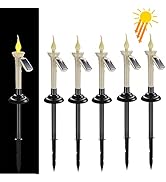 PChero Solar Taper Candles Outdoor Waterproof, 6 Packs Rechargeable Flickering LED Tapered Candle...