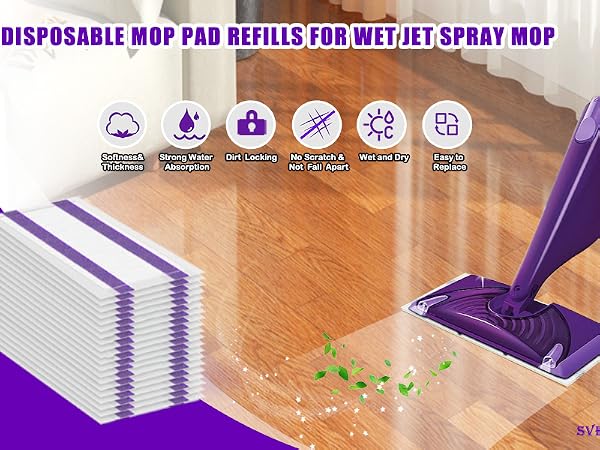 disposable mop pad refills for wet jet spray mop