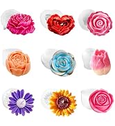 9 PCS Flower Candle Molds Rose Tulip Silicone Candle Mold for Candle Making 3D Heart Rose Tulip D...