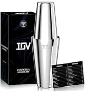 IOV Boston Cocktail Shaker Set, 18oz &amp; 28oz Stainless Steel Weighted Shaker Tins, Metal Martini D...