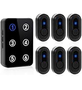 Wireless Caregiver Pager Call Button Nurse Call System 500Ft Range with LED Number Display for El...