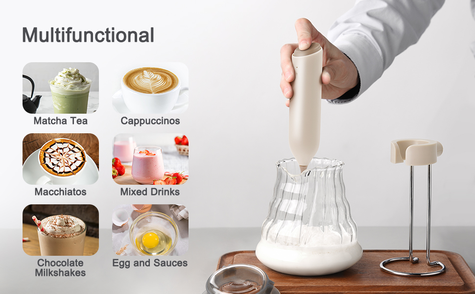 Milk forther set for different kinds of drinks