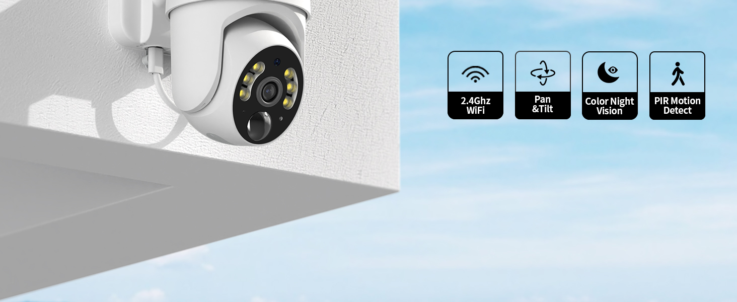 sehmua security camera wireless outdoor night vision easy to install outside