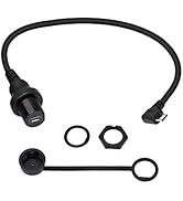 30cm Right Angle Micro USB 5 Pin Male to Female Car Flush Mount Dash Waterproof Extension Cable f...