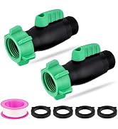 wtxhhy 2-Pack 3/4" GHT Garden Hose Shut-Off Valve, 180-degree Heavy-Duty Plastic Garden Hose Conn...