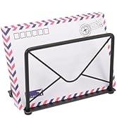 Jeasor Modern Mail Holder for Home Office, Metal Letter Organizer Sorter for Desk, Cutout Mail En...