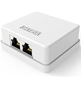 Enmane Keystone Jack Surface Mount Box 2-Port,5-Pack White
