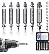 6pcs Damaged Screw Extractor Set, HSS 4341 Screw Extractor Remover Kit for Stripped Screws Nuts &amp;...
