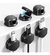 6 Pack Magnetic Cable Clips [Cable Smooth Adjustable] Cord Organizer - Cuworlis Adhesive Wire Hol...