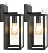 2-Pack Dusk to Dawn Outdoor Wall Light Fixtures with 2 LED Bulbs, Exterior Wall Mount Lanterns Wa...