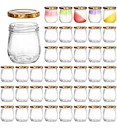 WRINGKIT 40 Pack Glass Mason Jars, 6 Oz Small Jam Canning Jars with Airtight Lids, Clear Mason Sp...