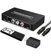 Dingsun Optical to RCA Converter, Digital to Analog Audio Converter with Volume Control DAC Conve...