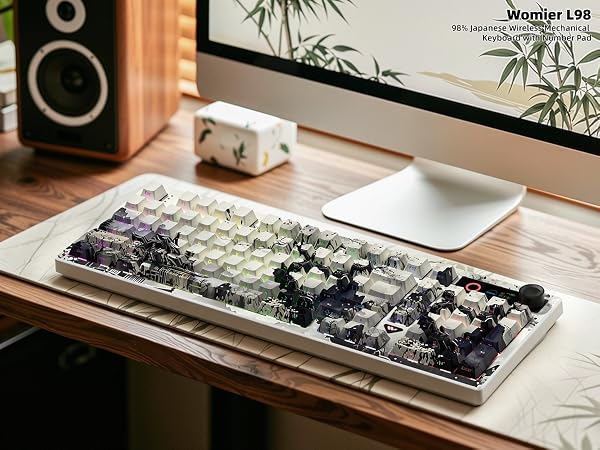 Womier L98 Retro Wireless Mechanical Creamy Keyboard with TFT Screen&amp;amp;Knob