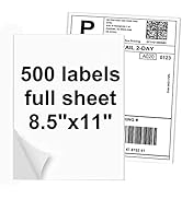 NefLaca Full Sheet Address Shipping Label, 8.5" x 11" Shipping Address Labels, 500 Sheets Sticker...