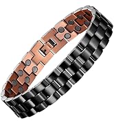 MagEnergy Mens Copper Magnetic Bracelets, 99.9% Pure Copper Bracelet with Double-Row Strength Mag...