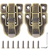 4 Pcs Metal Toggle Latch for Jewelry Box Retro Toggle Hasp Latch with Padlock Screws Hasp Latches...