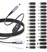 Arkare USB C to DC Adapter 140W USB Type C to DC 5.5x2.5mm 4.9FT Barrel PD Trigger Cable with 28 ...