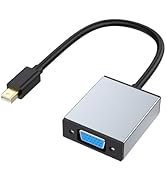 Foboiu VGA to Mini Displayport Adapter, Mini DP Display Port to VGA Adapter Male to Female Gold-P...