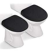 2pcs Toilet Lid Cover, Stretch Velvet Toilet Seat Cover for Bathroom, Ultra Soft Toilet Cover Lux...