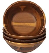 AIDEA Wooden Bowls, Salad Bowl 7 Inch Set of 4