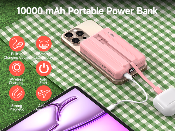 LVFAN 10000mAh magnetic power bank