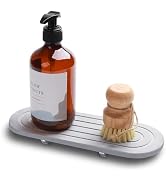 evory Instant Dry Sink Caddy Organizer, Diatomaceous Soap Holder Fast Drying Stone Sink Tray, Spo...
