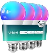 Linkind Smart Light Bulbs, 1600LM (100W Equivalent) A21 Smart Bulb, Compatible with Alexa &amp; Googl...