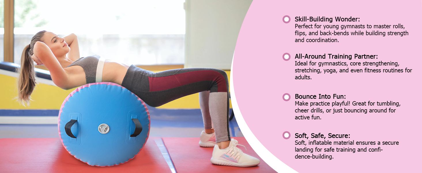 Gymnastics Barrel Air Roller Inflatable Tumbling Mat