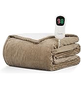 Homemate Heated Blanket Electric Throw - 50"x60" Heating Blanket Throw 1/2/4/6/8 Hours Auto-Off 1...