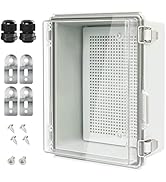 LeMotech Electrical Box, IP67 Waterproof Hinged Clear Cover Stainless Steel Latch Junction Box, A...