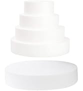 5 Piece White Foam Cake Dummy Set, Round Fake Cake Tiers for DIY Decorating, Crafts, Wedding &amp; Bi...