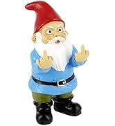 Gnometastic Mini Gnomes - Middle Finger Gnome 3.5in, Double Bird Gnome - Naughty Garden Gnome for...