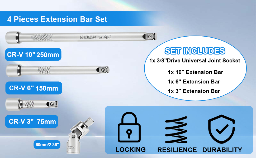 1/4 Inch Drive Extension Bar Set