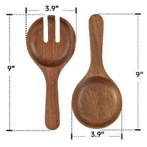 salad bowl with serving utensils