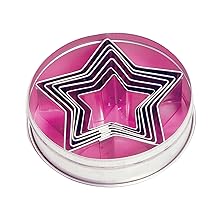 star cookie cutter set; stainless steel cookie cutters; tin for storage; nesting cookie cutters
