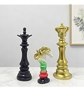 Mingzhang 3pcs Chess Statue Decor Sets King Queen Knight Chess Piece Resin Rainbow Chess Sculptur...
