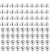 RiseDirectly 80PCS 16G Replacement Piercing Balls Spikes for Externally Threaded Piercing Jewelry...