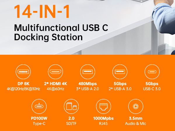 docking station for laptop dual monitor triple
