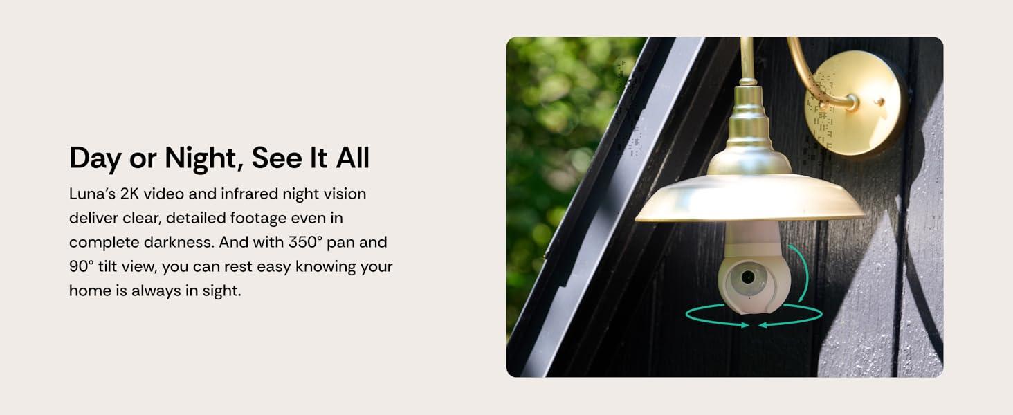 2K Color Night Vision, Intelligent AI Motion Detection, Two-Way Talk, Porch Light Cameras