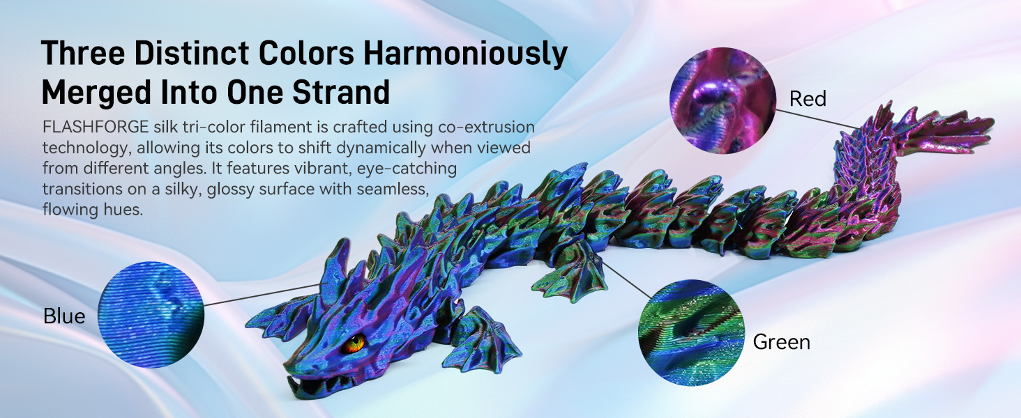 Three Distinct Colors Harmoniously Merged Into One Strand