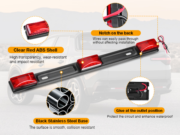 14.2inch 9 LED Marker Tail Trailer Light Bar