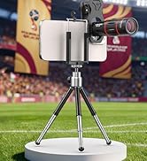 APEXEL 4 in 1 Phone Photography Kit, 18X Telephoto Lens, 198° Fisheye Lens, 15X Macro Lens, 0.63X...