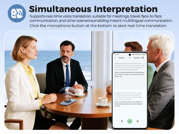 AI Translator Device, Smart Wearable Translator for 165 Languages Real-Time Two-Way Translatio