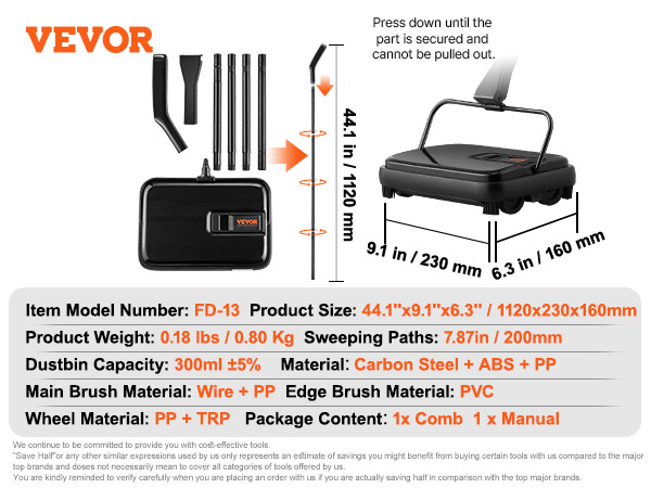 manual sweeper for carpet and floors