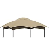 Replacement Canopy Top Cover, Double Tiered Waterproof Canopy Roof for Lowe's Allen Roth 10X12 Ga...
